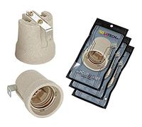ISOLATECH 3pcs E27 gris douille en céramique avec équerre de fixation/étrier intérieur (max.250V/4A) ampoules pour Home plafond installation salle de bains encastrer culot résistant à la chaleur