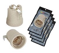 ISOLATECH 4pcs E27 gris douille en céramique avec équerre de fixation/étrier intérieur (max.250V/4A) ampoules pour Home plafond installation salle de bains encastrer culot résistant à la chaleur