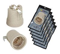 ISOLATECH 6pcs E27 gris douille en céramique avec équerre de fixation/étrier intérieur (max.250V/4A) ampoules pour Home plafond installation salle de bains encastrer culot résistant à la chaleur