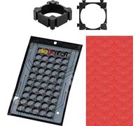ISOLATECH Brackets pour 18650 Lithium Ion Batteries Support de batterie (Ici : 50 pièces) avec auto-adhésif pôle positif anneau d'isolation isolants en rouge Set