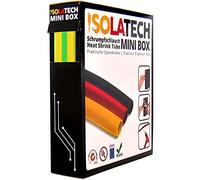 ISOLATECH Gaine thermorétractable 2:1 Mini Box sans adhésif Jaune vert rayé Mise à la terre Ø19,1mm 5 mètres pour câbles résistant aux UV Isolant non marqué Rouleau en boîte pratique
