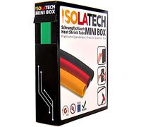ISOLATECH Gaine thermorétractable 2:1 Mini Box sans adhésif vert Ø12,7mm 6 mètres pour câble électrique USB résistant aux UV Isolant non marqué Rouleau en boîte distributrice pratique