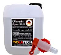 ISOLATECH Glycérine 99,5% 5L Qualité Pharmaceutique fabriqué en Allemagne, mesurée à 99,98% pure d'origine végétale, Glycérol liquide avec SABEU Fluxx AH23/51 HF Robinet verseur DIN 51 5L - Bidon