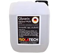 ISOLATECH Glycérine Bidon 5L 99,5% Qualité Pharmaceutique Contenu 6kg | Glycérol, 100% Végétal, Mesuré 99,98%, Transparent, Pour Alimentation/Cosmétique, Fabriqué En Allemagne