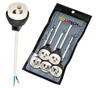 ISOLATECH GU10 ignifuge douilles en céramique avec embouts en cuivre sertis VDE RoHS 230-250 Volt 2A max.100W 0,75mm 2 câbles LED halogène (ici : 5 pièces)