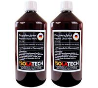 ISOLATECH Propylène Glycol 2x 1L 99,9% Qualité Pharmaceutique | Pour Alimentation & Cosmétique, Incolore, Inodore, 1,2 Propanediol, Fabriqué en Allemagne