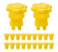 Isolateur de Clôture Électrique Jaune 20 Pièces en Plastique | Clip pour Fil de Clôture, Surface Lisse, Résistance aux Intempéries, Usage Pâturage et Terrain en Pente