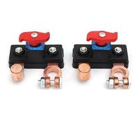 Isolateur de commutateur de déconnexion de batterie, for voiture, camion, Van, Terminal négatif coupé avec bouton, empêche la vidange de la batterie pendant(2pcs-golden)