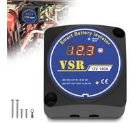 Isolateur double de batterie 12V 140Amp Modes manuel et automatique Compatible avec les véhicules récréatifs marins, les voitures, les camions, et les bateaux UTV，Non adapté aux batteries au lithium