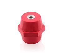 Isolateurs M6 rouge 25x22mm en résine polyester isolateur de broche support de barre omnibus auto-extinguible 5 pièces