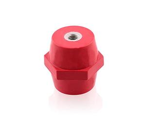 Isolateurs M6 rouge 25x22mm en résine polyester isolateur de broche support de barre omnibus auto-extinguible 5 pièces
