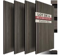 Isolation accoustique - TECTAKE - Lot de 4 panneaux acoustiques SONIC WALL aspect bois 60 x 120 x 2,1 cm - Chêne gris