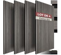 Isolation accoustique - TECTAKE - Lot de 4 panneaux acoustiques SONIC WALL aspect bois 60 x 120 x 2,1 cm - Chêne gris clair