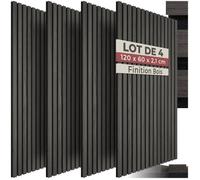 Isolation accoustique - TECTAKE - Lot de 4 panneaux acoustiques SONIC WALL aspect bois 60 x 120 x 2,1 cm - Chêne noir