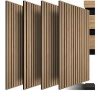 Isolation accoustique - TECTAKE - Lot de 4 panneaux acoustiques SONIC WALL aspect bois en MDF 60 x 120 x 2,1 cm - Bois clair