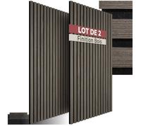 Isolation acoustique - TECTAKE - Lot de 2 panneaux acoustiques aspect bois 110 x 50 x 1,8 cm - Chêne gris