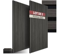 Isolation acoustique - TECTAKE - Lot de 2 panneaux acoustiques aspect bois 110 x 50 x 1,8 cm - Chêne noir