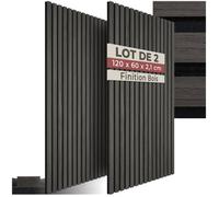 Isolation acoustique - TECTAKE - Lot de 2 panneaux acoustiques SONIC WALL aspect bois 60 x 120 x 2,1 cm - Chêne noir