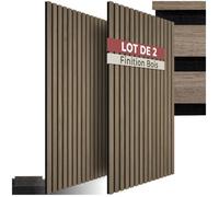 Isolation acoustique - TECTAKE - Lot de 2 panneaux acoustiques SONIC WALL II aspect bois 110 x 50 x 1,8 cm - Chêne foncé