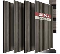 Isolation acoustique - TECTAKE - Lot de 4 panneaux acoustiques aspect bois 110 x 50 x 1,8 cm - Chêne gris
