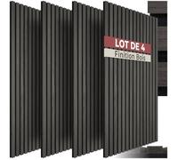 Isolation acoustique - TECTAKE - Lot de 4 panneaux acoustiques aspect bois 110 x 50 x 1,8 cm - Chêne noir