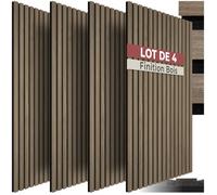 Isolation acoustique - TECTAKE - Lot de 4 panneaux acoustiques SONIC WALL II aspect bois 110 x 50 x 1,8 cm - Chêne foncé