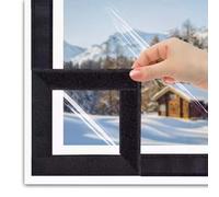 Isolation de fenêtre en plastique, plastique de fenêtre réutilisable d'hiver pour l'hivernage, couverture d'isolation de grenier imperméable et thermique épaisse et chaude,110x185cm