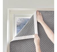 Isolation de Fenêtre, Rideau de Protection Thermique, 530g/㎡, Coton Auto-adhésif, Anti Froid pour Baie Vitrée, Couverture Coupe-Vent