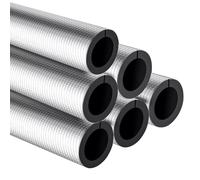 Isolation de tuyau en caoutchouc, auto-adhésive pré-fendue, tubes en mousse pour protection contre le gel d'hiver et le soleil d'été (76 x 50 x 1000 mm)