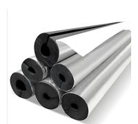 Isolation de Tuyau en Mousse, Manchon Isolant d'Autocollant pour Tube Chauffage Climatisation, Tube D'isolation de Aluminium Noir, 22mm ID 57mm OD 1m Longueur, Antigel, Thermique(114mm ID x 30mm THK)