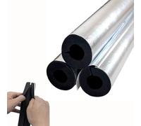 Isolation de Tuyau Étanche，Manchon De Protection，Tuyau d'Isolation D’Hiver，Préservation Auto-adhésif，Isolant Tuyaux en Caoutchouc et Aluminium，pour Gym Équipement Cuivre(ID28mmxT20mmx1m)