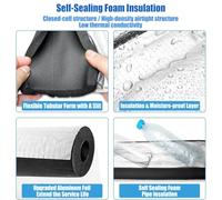 Isolation de Tuyau Noir Manchon Isolant pour Tuyau, Diamètre Intérieur 16-114 mm, Épaisseur 10-30mm Manchon d'Isolation Thermique avec Feuille d'Aluminium pour L'extérieur(114mm*20mm*0.95m)
