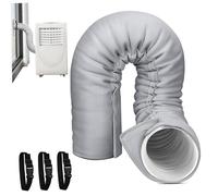 Isolation du climatiseur, enveloppe d'isolation de Conduit Portable avec 3 Sangles réglables, économie d'énergie et Facile à Installer pour Un Tuyau d'échappement de 5 et 5,9 Pouces de diamètre