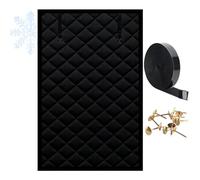 Isolation Fenetre Hiver, 50/60/80/100/120/150/180/200cm Film Isolant Thermique Fenetre Autocollant, Kit Protection Hivernage, Couverture de Fenêtre Coupe-vent Bruit(Noir,22x19in/55x50cm)