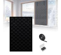 Isolation Fenetre Hiver, 50 65 90 100 120 150 190cm Isolant Fenetre Chaleur Anti Froid, Réutilisable Couverture Isolante pour Caravane, Fenêtres de Grenier(Noir,39x106in/100x270cm)