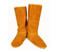 Isolation Thermique en Cuir de Vache Botte soudage sécurité Ignifuge Manchon Protection des Pieds Anti-brûlure Couvre-Chaussures(L 30cm)