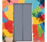 Isolation Thermique Porte 78 x 285 cm Vent et Insonorisant Magnétique Rideau de Porte Fermeture Automatique pour L'Été et L'Hiver, gris argenté