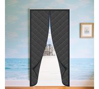 Isolation Thermique Porte 80 x 185 cm à Isolation Thermique Porte avec Magnétique Fermeture Automatique pour D'Intérieur, Garage, Sous Sol et Camping Car, Noir