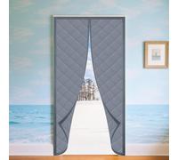 Isolation Thermique Porte 80 x 185 cm à Isolation Thermique Porte avec Magnétique Fermeture Automatique pour D'Intérieur, Garage, Sous Sol et Camping Car, gris argenté