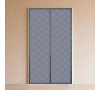 Isolation Thermique Porte 96 x 193 cm Vent et Insonorisant Magnétique Rideau de Porte Sans Perçage, Étanche, Adapté Aux Animaux Domestiques pour L'Été et L'Hiver, gris argenté