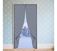 Isolation Thermique Porte 96 x 283 cm Vent et Insonorisant Rideau Isolant pour Portes D'Hiver Sans Perçage, Étanche, Adapté Aux Animaux Domestiques pour L'Été et L'Hiver, gris argenté