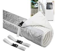 Isolation Tuyau Climatisation 150 x 58 CM, Housse Isolation Isolant Tuyau Évacuation Climatiseur Portable pour 5-6 In, Gaine Isolante Climatisation de diamètre avec 2 sangles à boucle réglables