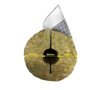 Isolation Tuyau Laine de Roche Ø 60 x 20mm Aluminium Autocollant 1m