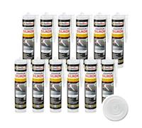 Isolbau Aquarium Silicone 12 x 300 ml Transparent - Silicone spécial élastique permanent pour aquariums et construction en verre - Pour l'intérieur et l'extérieur - Cartouche
