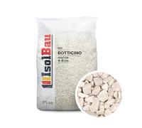 Isolbau Botticino Gravier décoratif 25 kg - Gravier de marbre, 4 à 8 mm, pierres décoratives pour jardin, tapis en pierre, graviers d'aquarium, pierres naturelles de jardin, gravier d'étang pour