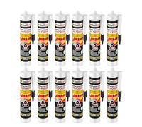 Isolbau FIX-POWER Colle de montage pour plinthes et matériaux absorbants, 12 x 480 g, blanc, qualité 200 kg/10 cm