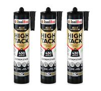 Isolbau High Tack Lot de 3 tubes de colle de construction hybride MS Polymère extrêmement forte pour l'intérieur et l'extérieur 400 kg/10 cm² Blanc 3 x 470 g