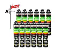 Isolbau Kit de mousse de construction - Comprend 12 x mousse de montage B2 1K avec un excellent son et une isolation thermique (750 ml chacun) et 1 pistolet à mousse, isolation