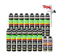 Isolbau Kit de mousse de construction - Comprend 15 x mousse de montage B2 1K avec un excellent son et une isolation thermique (750 ml chacun), 2 nettoyants pour mousse PU (500 ml) et 1 pistolet à
