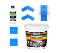 Isolbau Kit d'étanchéité - Incl. 1x film liquide (7 kg), 1x Isogrund (1 L), 1x bande d'étanchéité (5 m), 2x angles intérieurs & 2x manchettes